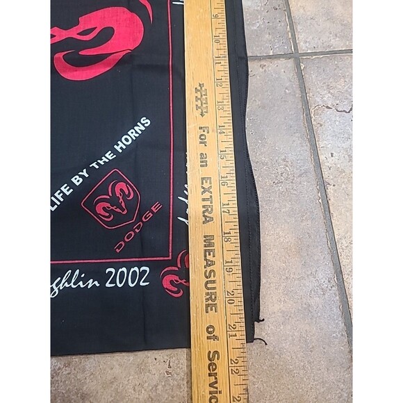 Vintage Dodge Ram Black Bandana Scarf Grab Life By The Horns 2002 Laughlin Promo - Picture 3 of 5